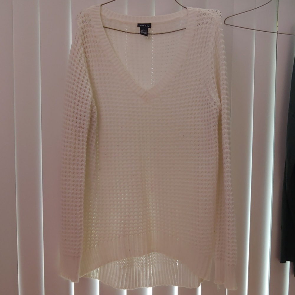 White knit sweater